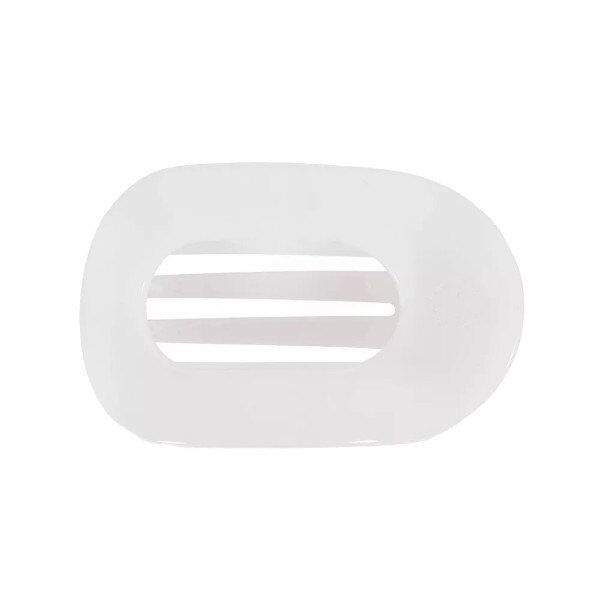 Teleties medium round flat hair clip coconut white